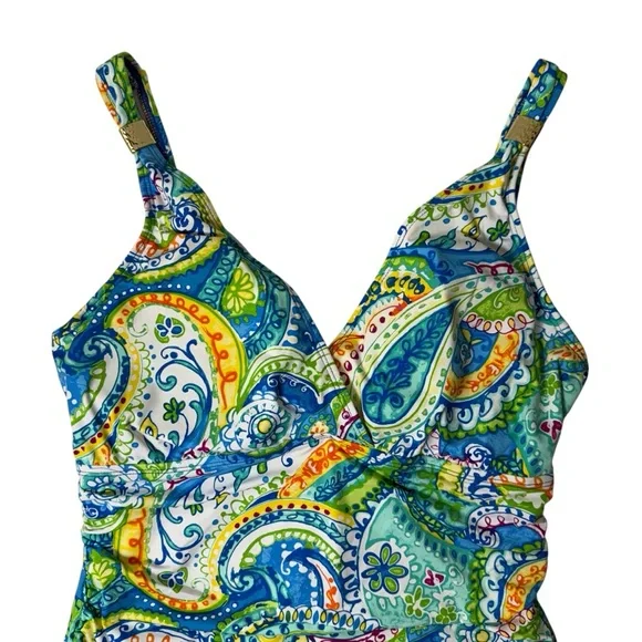 Lauren Ralph Lauren Women's Paisley Print Swimsuit. Size 12 - Picture 3 of 11